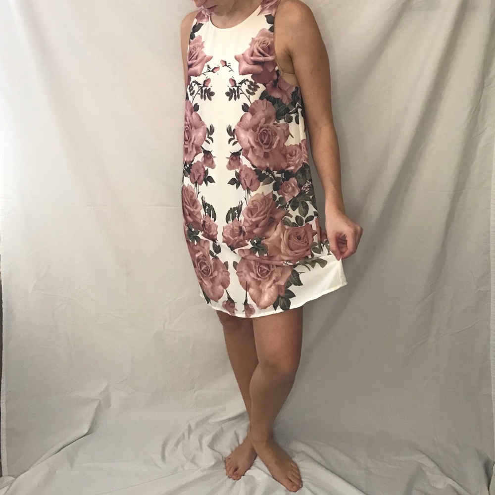 Pinkish & white Floral Dress